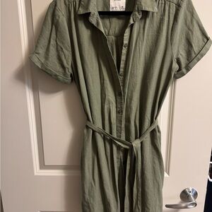 Abercrombie & Fitch Olive Green Shirt Dress
